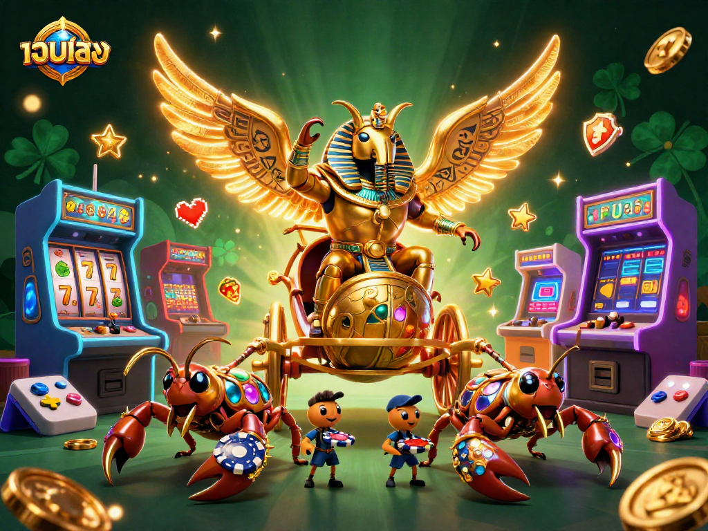Engage in เว็บตรง casino action featuring vivid characters and gaming elements in a vibrant, energetic scene.