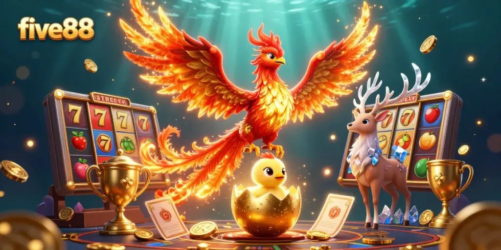 Experience the thrilling world of five88 with vibrant phoenix elements combined with dynamic slot games.