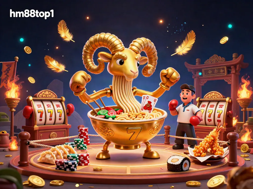 Experience thrilling action at hm88top1 with a vibrant 3D casino scene featuring unique gambling characters.