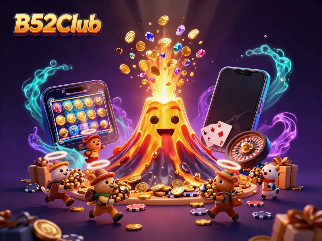 Experience the excitement of B52Club with treasures from a golden volcano eruption, dynamic gaming elements, and rich visuals.