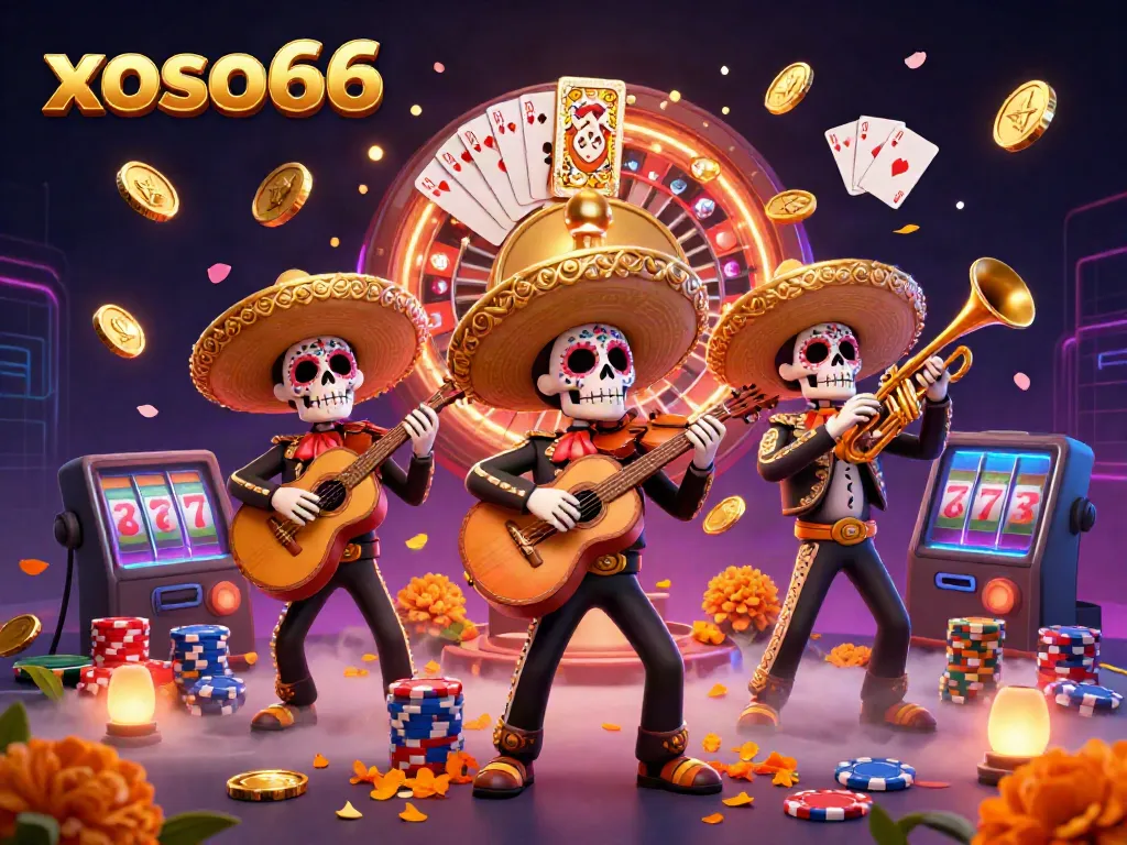 Engage with xoso66 as mariachis ignite the casino scene with vibrant decor and exhilarating game elements, capturing the essence of a thrilling online gambling experience.