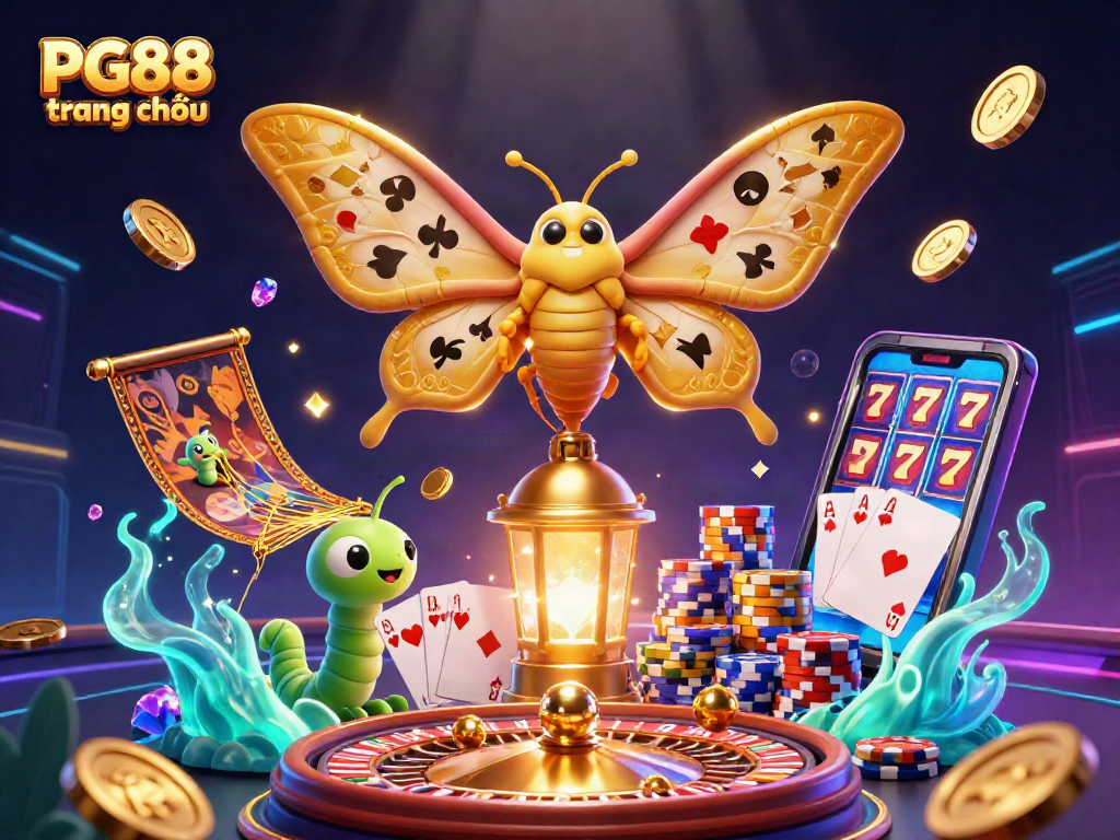 Experience PG88 trang chủ with exciting casino elements in a vibrant 3D illustration.
