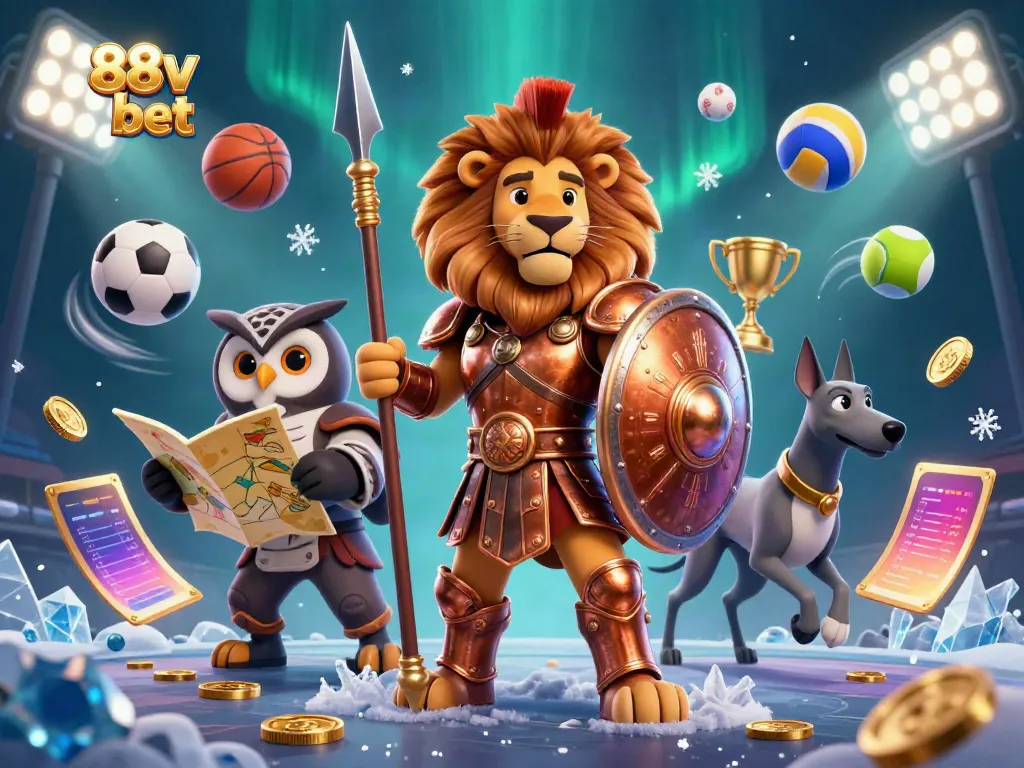 Experience the exciting world of 88v bet sports betting with this vibrant 3D illustration.