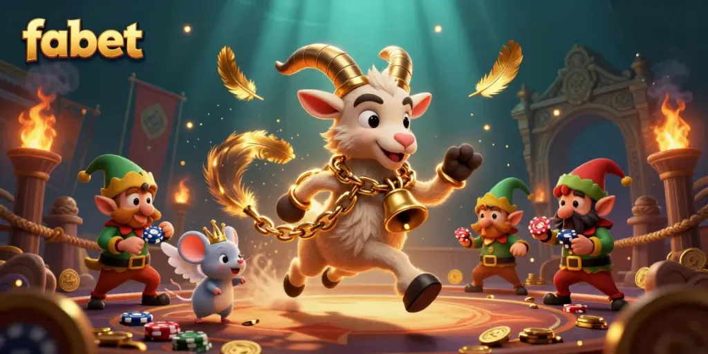 Experience the exciting atmosphere at fabet with unique characters in a dynamic casino scene.