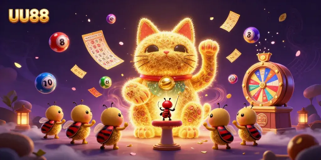 Engage in exciting casino fun at UU88 with lucky cat symbols, bingo games, and vibrant prizes.