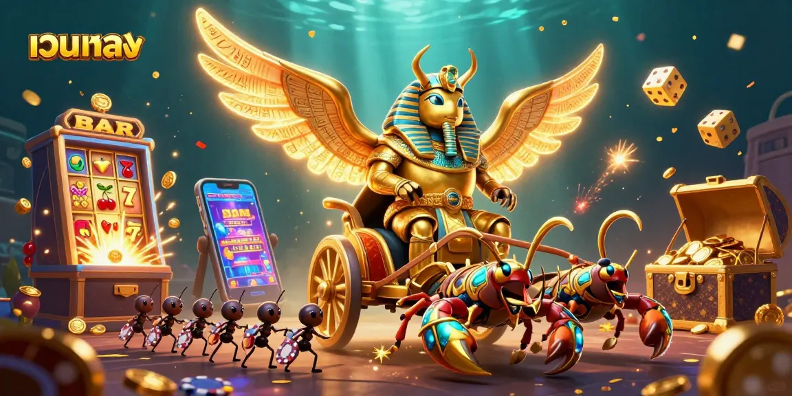 Experience exciting เว็บตรง gaming with a vibrant 3D illustration of thrilling casino elements.