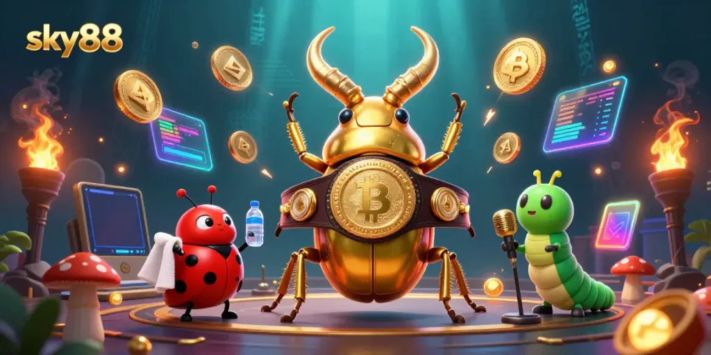 Engage in thrilling gameplay with sky88, featuring a dynamic boxing scene among gambling elements.